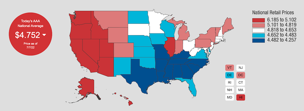 aaa gas map 